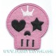 Patch ecusson little skull pink girly oeil coeur et etoile noir