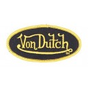 Patch ecusson von Dutch signature ovale jaune fond noir
