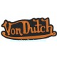 Patch ecusson von Dutch signature orange fond noir dos large