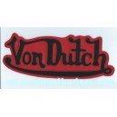 Patch ecusson von Dutch signature noir fond rouge dos large