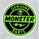 Sticker genuine monster parts vert clair skull 21