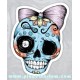 Sticker sugar skull dia de la muerte dia de los muertos lady blue skull 23