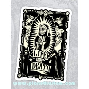 Sticker life and death sugar skull dia de los muertos 24