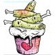 Sticker zombie fingers cupcake doight gateau food heart cup cake 7