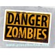 Sticker danger zombies panneau signalisation used zombie 14