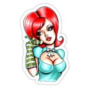 sticker pinup puppet love red hair poupée pin up cartoon 8