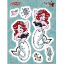 Stickers kit complet Pinup oldschool sailor cartoon sirene molly JA636