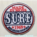 Patch ecusson thermocollant mad in moss surf 1969 surfeur