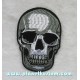Patch ecusson thermocollant silver skull realiste