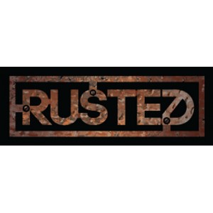 Sticker rusted steampunk méca used rust on black rusted grand
