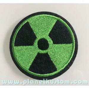 Patch ecusson nucléare trisecteur danger radioactif nucléaire vert