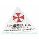 Sticker umbrella corporation logo triangle fond alu brossé badge 3d métal