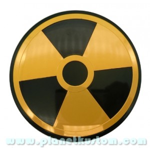 Sticker trisecteur danger nucléaire logo badge 3d métal alu