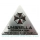 Sticker umbrella corporation logo used triangle fond alu brossé badge 3d métal