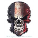 Sticker skull tete de mort crane drapeau francais badge 3d métal 16