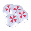 Lot de 4 sticker badge centre de roue voiture umbrella corporation logo rond badge 3d métal