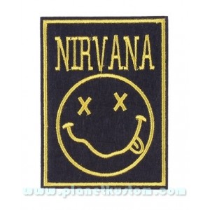 Patch ecusson thermocollant nirvana band grunge garage USA rectangle