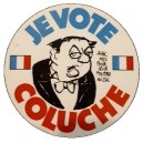 Sticker je vote coluche president 1981 old propre petit