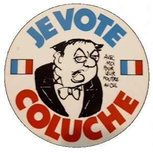 Sticker je vote coluche president 1981 old propre moyen