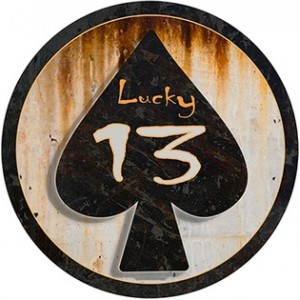 Sticker lucky 13 spide rusty pique rouille used rats