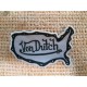 Patch ecusson von Dutch signature forme californie noir fond gris