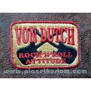 Patch ecusson von Dutch rock n roll attitude red on yellow old stock