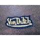 Patch ecusson von Dutch signature jaune d'or fond jean denim petit old stock