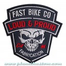 Patch ecusson biker fast bike loud & proud skull fabrication
