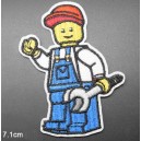 Patch ecusson thermocollant mecano lego brick man mecanic