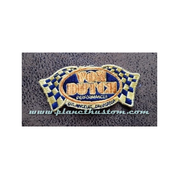 Patch Thermocollant Brodé ESSO Goutte Damier 9x9 Cm - Écusson à Coudre Ou à Repasser Pour Vêtements