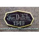 Patch ecusson von Dutch 1949 octogone signature gris fond aubergine old stock