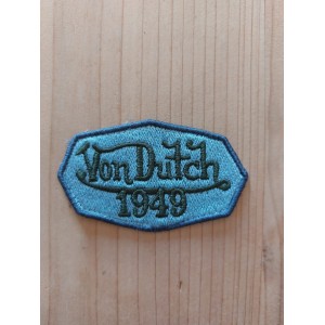 Patch ecusson von Dutch 1949 octogone signature bleu gris old stock