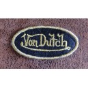 Patch ecusson von Dutch signature ovale doré fond noir petit old stock rare