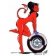 Sticker Adhesif autocollant pinup Diablesse wheel Coop