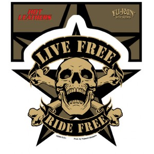 Sticker Skull pirate live free ride free JA201
