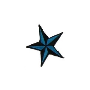 Patch ecusson étoile nautique Bleu et noire oldschool kustom