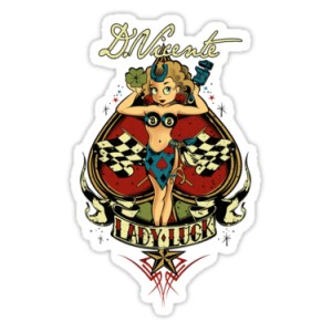 Sticker pin up lady luck d.Vicente 2