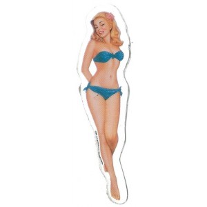 Sticker Pin Up oldschool sexy maillot 2 pièces bleu