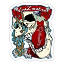 Sticker Pinup von zombie skull & zombie girl 2