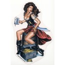 Sticker Pin Up sexy pirate girl booty call AD461