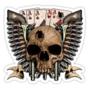 Sticker dead man's hand Skull guns ace cardes skull1