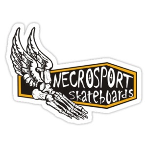 Sticker necrosport skateboards foot wings skull 5