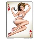 Sticker pinup retro ace of hearts card AD560